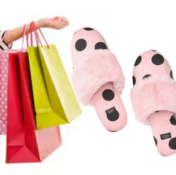 Victoria's Secret Shoes - 🐞🐞 Victoria's secret pink polka dot slippers 7/8
